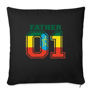 Father vater papa 01 queen Äthiopien - Sofakissenbezug 45 x 45 cm - Schwarz - Vorne