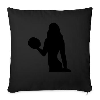 fitness girl weights - Sofakissenbezug 45 x 45 cm - Schwarz - Vorne