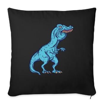 Tyrannosaurus Rex Overbite Rabbit Teeth Funny - Sofa pillowcase 17,3'' x 17,3'' (45 x 45 cm) - black - Front