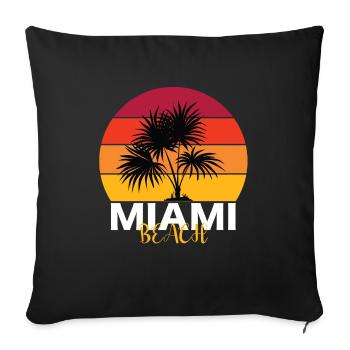 Miami Beach - Sofa pillowcase 17,3'' x 17,3'' (45 x 45 cm) - black - Front