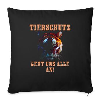 Tierschutz, Tierschützer, Umweltaktivist, Veganer - Sofakissenbezug 45 x 45 cm - Schwarz - Vorne