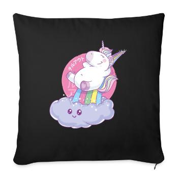 Licorne Chillin Out - Housse de coussin décorative 45 x 45 cm - noir - Devant