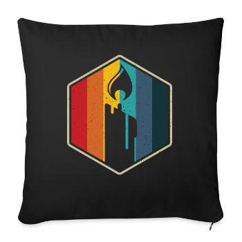 Candle retro hexagon candle making diy candle - Sofa pillowcase 17,3'' x 17,3'' (45 x 45 cm) - black - Front