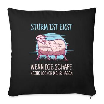 Storm is only when the sheep have no curls - Sofa pillowcase 17,3'' x 17,3'' (45 x 45 cm) - black - Front
