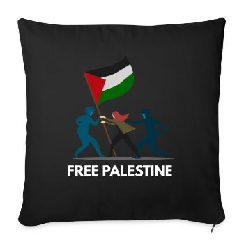 Palestine libre - Housse de coussin décorative 45 x 45 cm - noir - Devant