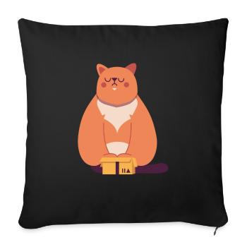 Cat in box - Sofakissenbezug 45 x 45 cm - Schwarz - Vorne
