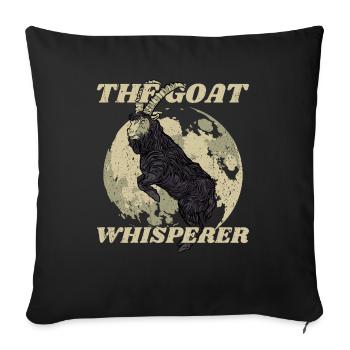 Chèvre Chuchoteur Chèvre Chuchoteur Cadeau Chèvre - Housse de coussin décorative 45 x 45 cm - noir - Devant