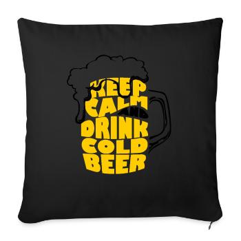 cold beer - Housse de coussin décorative 45 x 45 cm - noir - Devant