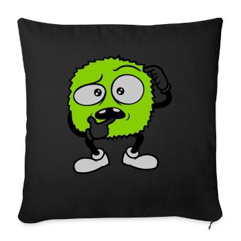 Comic skeptical face monster - Sofa pillowcase 17,3'' x 17,3'' (45 x 45 cm) - black - Front