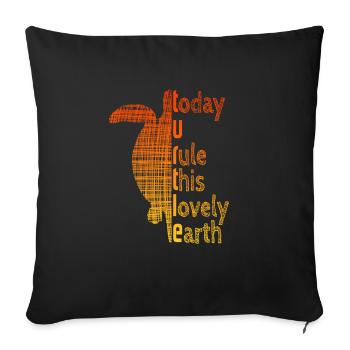 Turtle Sloga Schildkröte Spruch - Sofakissenbezug 45 x 45 cm - Schwarz - Vorne