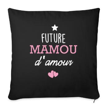 future mamou d amour - Housse de coussin décorative 45 x 45 cm - noir - Devant
