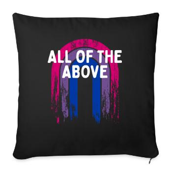 Toute la fierté bisexuelle LGBTQ Bi ci-dessus - Housse de coussin décorative 45 x 45 cm - noir - Devant