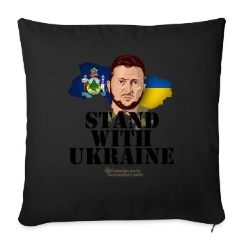 Ukraine Maine Supporter Motive - Sofa pillowcase 17,3'' x 17,3'' (45 x 45 cm) - black - Front