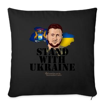 Michigan Ukraine Supporters Merch - Housse de coussin décorative 45 x 45 cm - noir - Devant