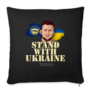 Ukraine État américain du Nebraska Zelenskyj - Housse de coussin décorative 45 x 45 cm - noir - Devant