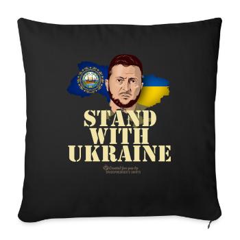Ukraine New Hampshire Zelenskyj - Sofa pillowcase 17,3'' x 17,3'' (45 x 45 cm) - black - Front