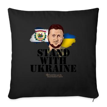 Ukraine Virginie-Occidentale T-shirt Design - Housse de coussin décorative 45 x 45 cm - noir - Devant