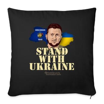 Ukraine Wisconsin Volodymyr Zelenskyj - Sofa pillowcase 17,3'' x 17,3'' (45 x 45 cm) - black - Front