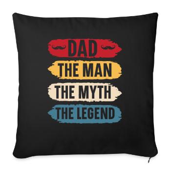 Dad the man the myth the legend christmas father - Housse de coussin décorative 45 x 45 cm - noir - Devant