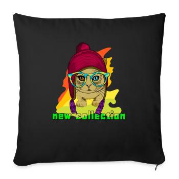 Neue Kollektion CAT - Sofakissenbezug 45 x 45 cm - Schwarz - Vorne