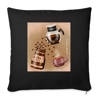 Kaffee Liebe - Sofakissenbezug 45 x 45 cm - Schwarz - Vorne