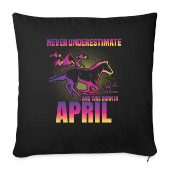 This girl loves horses | April - Sofa pillowcase 17,3'' x 17,3'' (45 x 45 cm) - black - Front