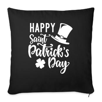 Happy St. Patrick's Day Irish Clover Gift - Sofa pillowcase 17,3'' x 17,3'' (45 x 45 cm) - black - Front
