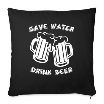 Funny Beer Saying Gift Idea Party - Sofa pillowcase 17,3'' x 17,3'' (45 x 45 cm) - black - Front