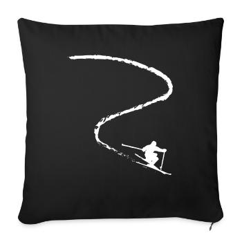 Ski ski ski motif pour skieurs - Housse de coussin décorative 45 x 45 cm - noir - Devant