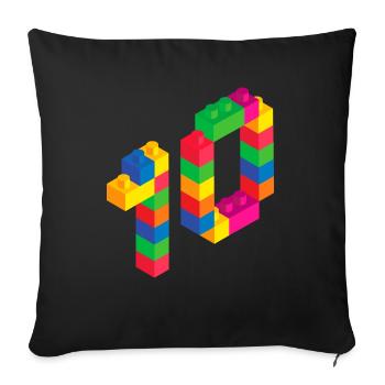 Cute Block Building 10th Birthday Gift 10 Year - Sofa pillowcase 17,3'' x 17,3'' (45 x 45 cm) - black - Front
