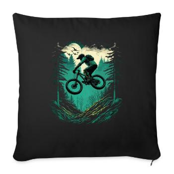 T-shirt VTT VTT Cycliste Descente - Housse de coussin décorative 45 x 45 cm - noir - Devant