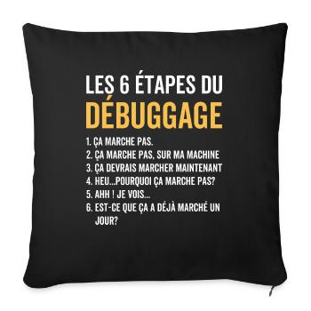 Cadeau Informatique Rigolo pour Programmeur - Housse de coussin décorative 45 x 45 cm - noir - Devant