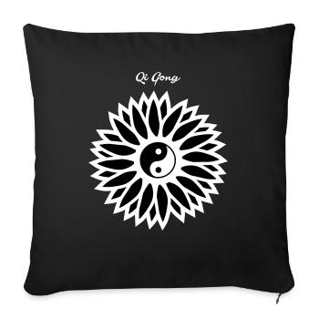 Signe de fleur de Qigong - Housse de coussin décorative 45 x 45 cm - noir - Devant