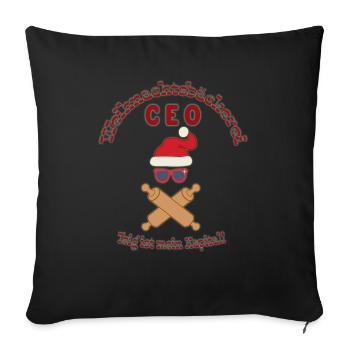 CEO in the Christmas bakery - Sofa pillowcase 17,3'' x 17,3'' (45 x 45 cm) - black - Front