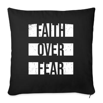 La foi plutôt que la peur Glaube über Furcht Liebe Jesus - Housse de coussin décorative 45 x 45 cm - noir - Devant