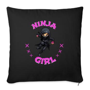 Charmant combattant ninja I Ninja Girl I Ninja - Housse de coussin décorative 45 x 45 cm - noir - Devant