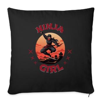 Charming Ninja Fighter I Ninja Girl I Ninja - Sofa pillowcase 17,3'' x 17,3'' (45 x 45 cm) - black - Front