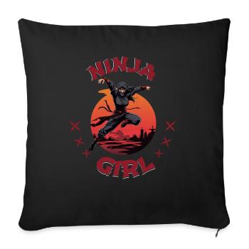 Charming Ninja Fighter I Ninja Girl I Ninja - Sofa pillowcase 17,3'' x 17,3'' (45 x 45 cm) - black - Front