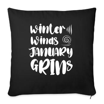 Winter Winds January Grins - Sofa pillowcase 17,3'' x 17,3'' (45 x 45 cm) - black - Front