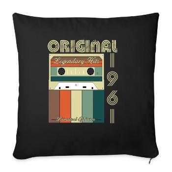 Anniversaire légendaire de 1961 - Housse de coussin décorative 45 x 45 cm - noir - Devant