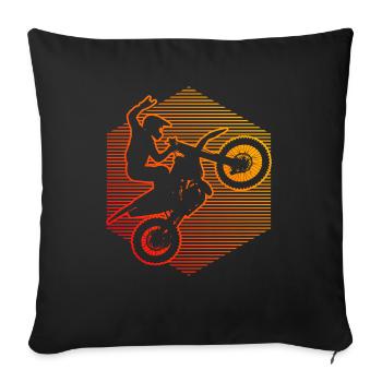 Dirt Bike Freestyle Motocross Motocross Dirt Biker - Sofa pillowcase 17,3'' x 17,3'' (45 x 45 cm) - black - Front