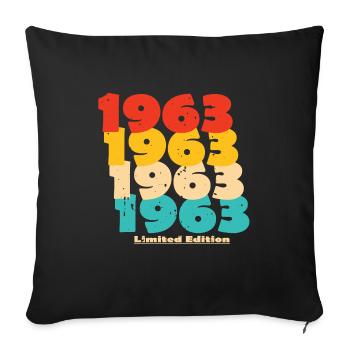 1963: Limited Edition - 61st Anniversary - Sofa pillowcase 17,3'' x 17,3'' (45 x 45 cm) - black - Front