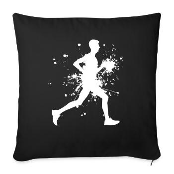 Course à pied de fond, course de jogging de fitness - Housse de coussin décorative 45 x 45 cm - noir - Devant