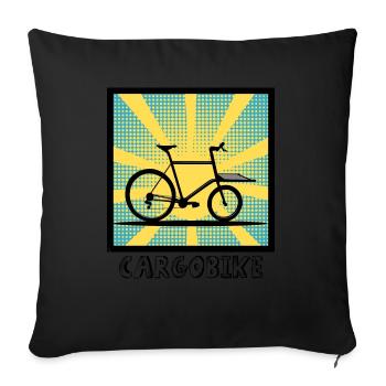 Popartstyle Cargo Bike, Cargo Bike - Sofa pillowcase 17,3'' x 17,3'' (45 x 45 cm) - black - Front