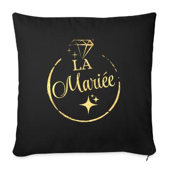 la mariée doré - Housse de coussin décorative 45 x 45 cm - noir - Devant