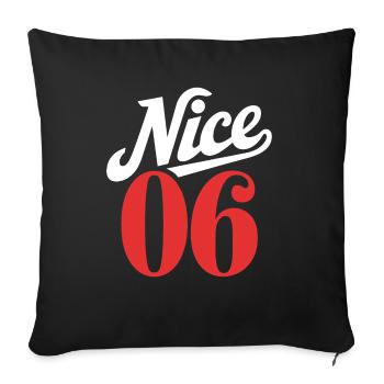 Nice 06 - Housse de coussin décorative 45 x 45 cm - noir - Devant