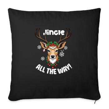 Jingle All the Way - Conception festive de renne - Housse de coussin décorative 45 x 45 cm - noir - Devant