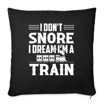 Train Lover Locomotive Model Railway - Sofa pillowcase 17,3'' x 17,3'' (45 x 45 cm) - black - Front