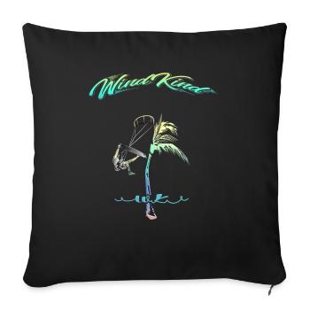 Kitesurfer Palme - Sofakissenbezug 45 x 45 cm - Schwarz - Vorne