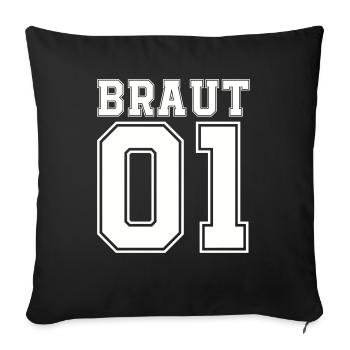 braut 01 - Sofakissenbezug 45 x 45 cm - Schwarz - Vorne